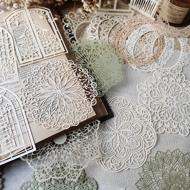 Ink Blotter Paper - 10 pcs Vintage Lace Hollow Material